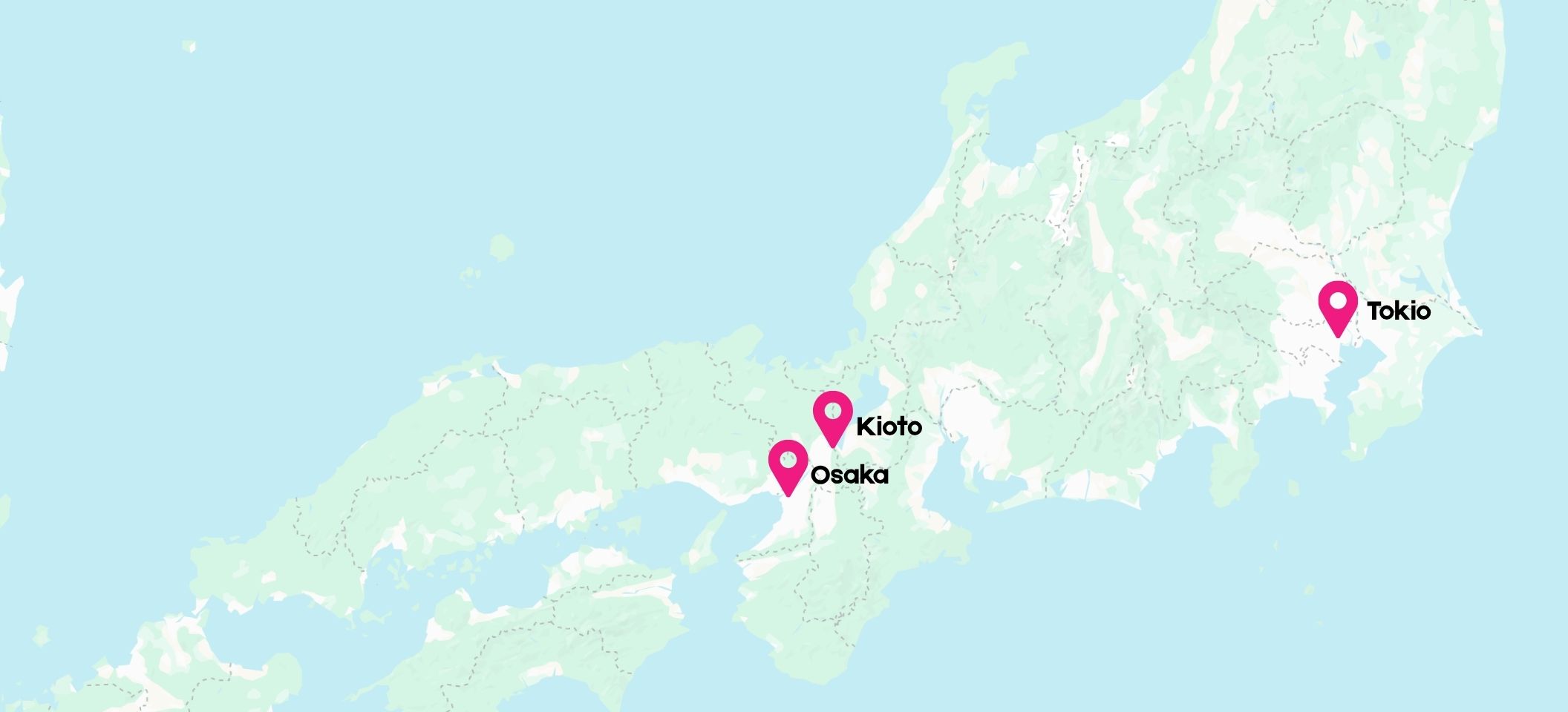 Mapa del itinerario: Japón